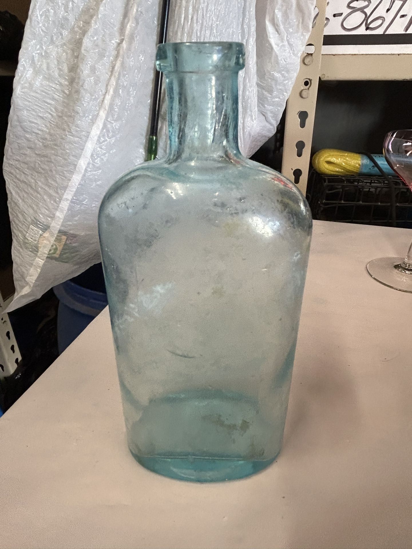 Antique Aqua Glass Bottle/1800’s