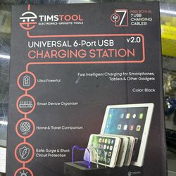 TIMSTOOL Universal 6-Port USB Charging Station v2.0