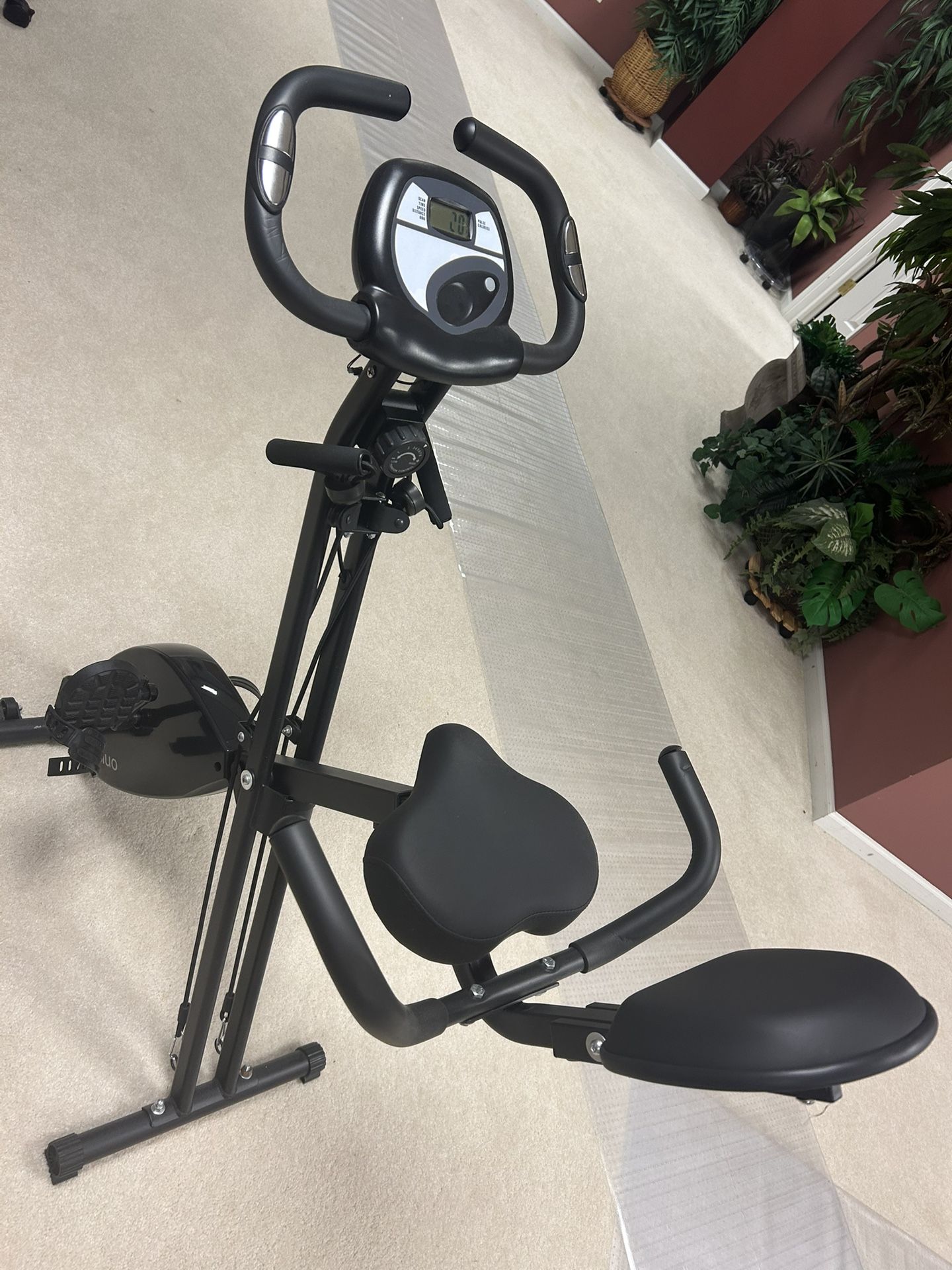 Exercise Bike, Compact Folding With Wheels.