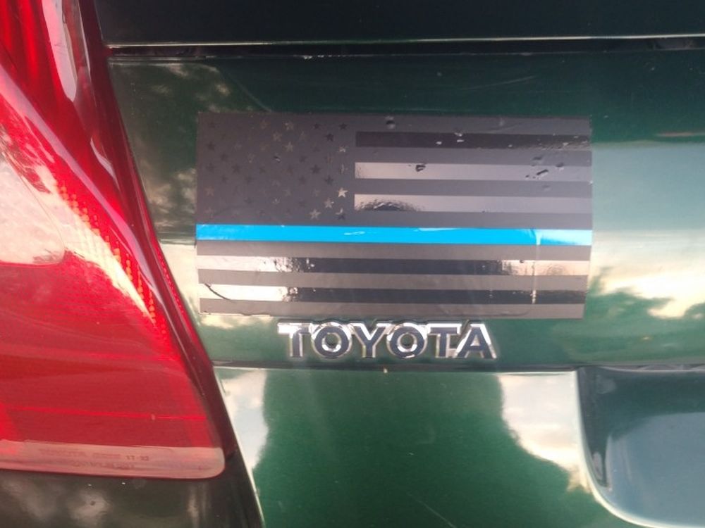 Thin Blue Line Police Supporter Reflective Sticker