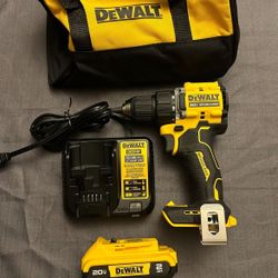 Dewalt 20 Volt Compact Atomic Drill Driver Kit With Battery Charger And Bag New Unused 