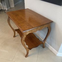 MidCentury Oak Wood  Carved Table
