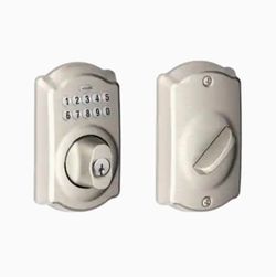 Schlage Keypad Camelot Satin Nickel Single-cylinder Deadbolt 1-Cylinder Electronic Deadbolt Lighted Keypad

Model #BE365 V CAM 619

