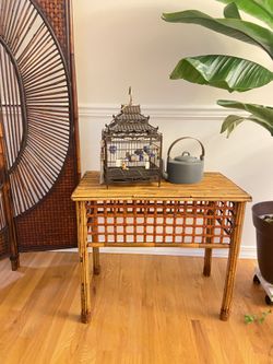 Vintage Bamboo Side Table 