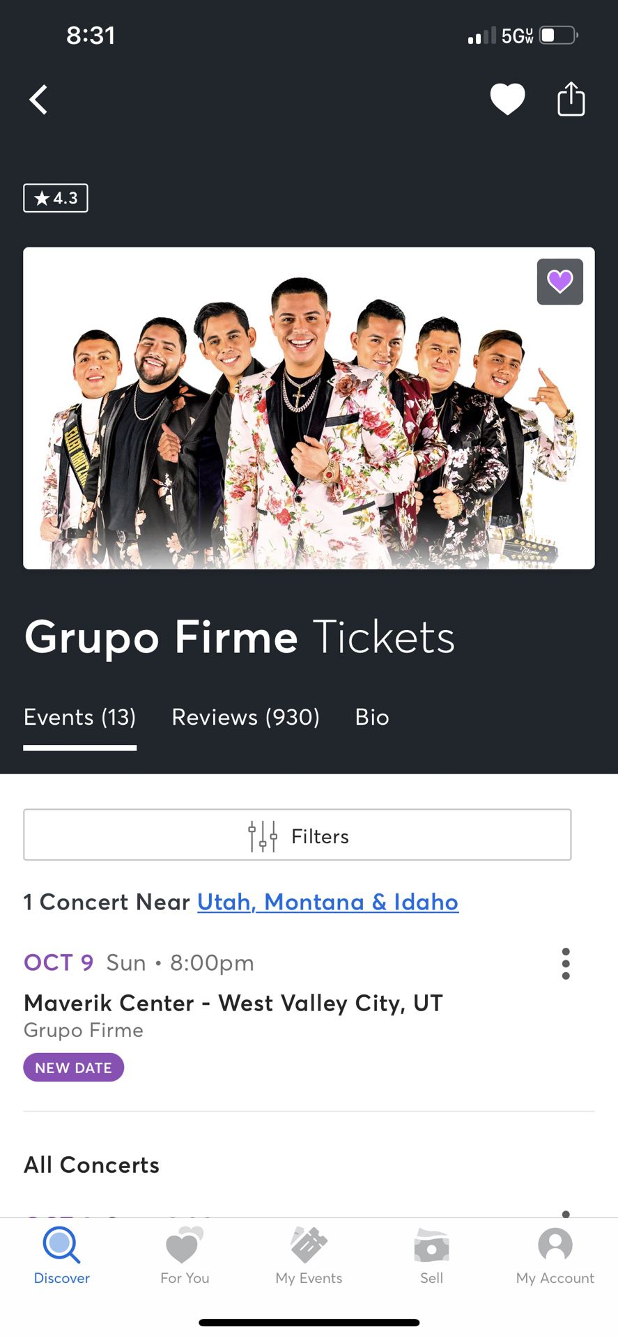 Group Firme Tickets Oct 9,2022