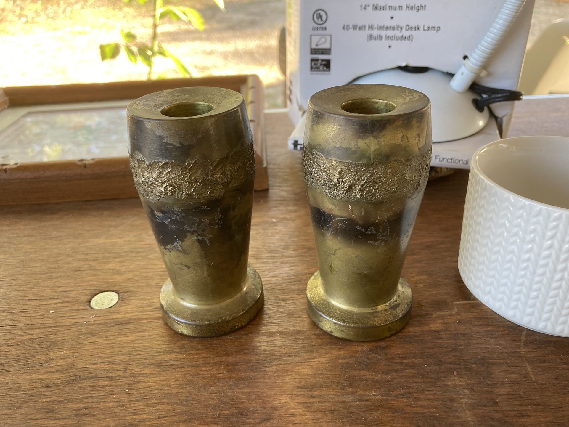 Trench Art Candle Holders 