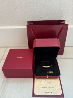 Authentic Cartier LOVE Bracelet 18K Yellow Gold Size 16 Full Set