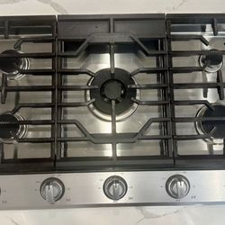Gas Cooktop with Dual Power Brass Burner - Stainless Steel 