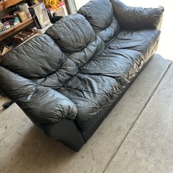 Black Leather Couch 