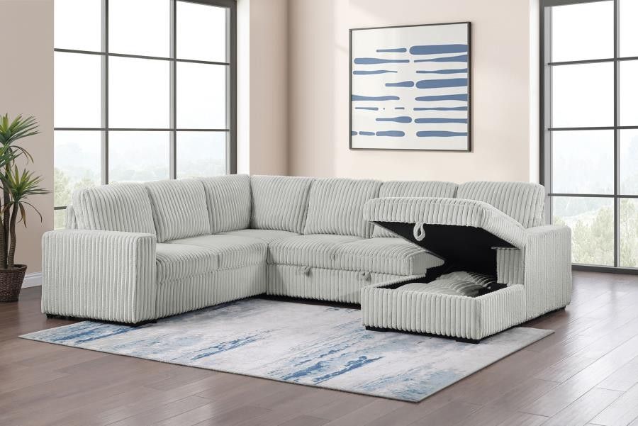 New Corduroy Sleeper U Sectional Sofa On Sale Now Don't Miss