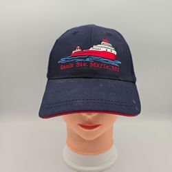 Sault Ste. Marie Michigan Navy Blue AdjustableHat