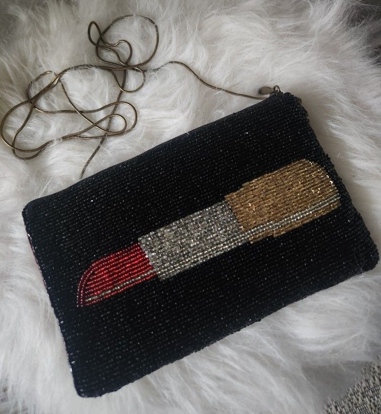 Mary Frances Beaded Lipstick Phone Make Up Clutch
