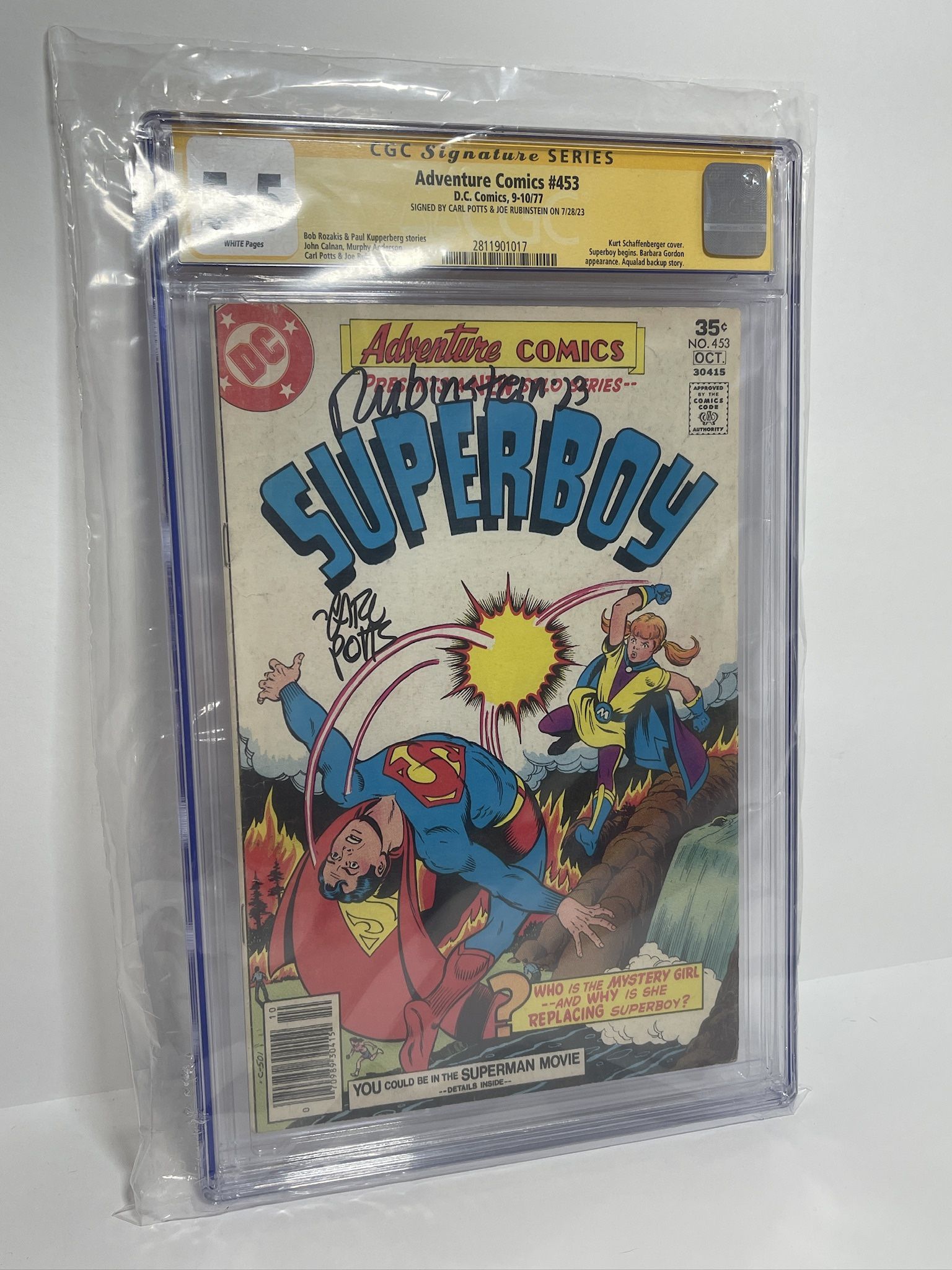ADVENTURE COMICS #453 SUPERBOY DC COMICS 1977 CGC 5.5 White Pages