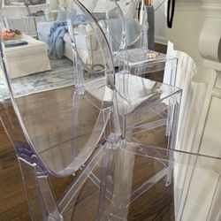 Set Of 3 Ghost Chair Barstools 