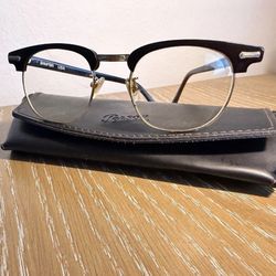 : Shuron USA Browline Clubmaster Vintage Eyeglasses Frames w/ Case