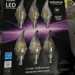 Feit Dimmable LED Clear Chandelier Soft White 6-Pack (40W Replacement) 3.8W