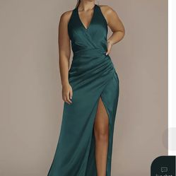 Charmeuse Halter Dress