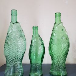 1970's Italian Koi Fish Wine Bottles
