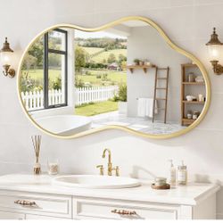 Irregular Gold Wall Mirror