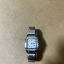 Cartier Santos De Cartier Silver Dial Stainless Watch