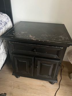 Black rustic nightstand
