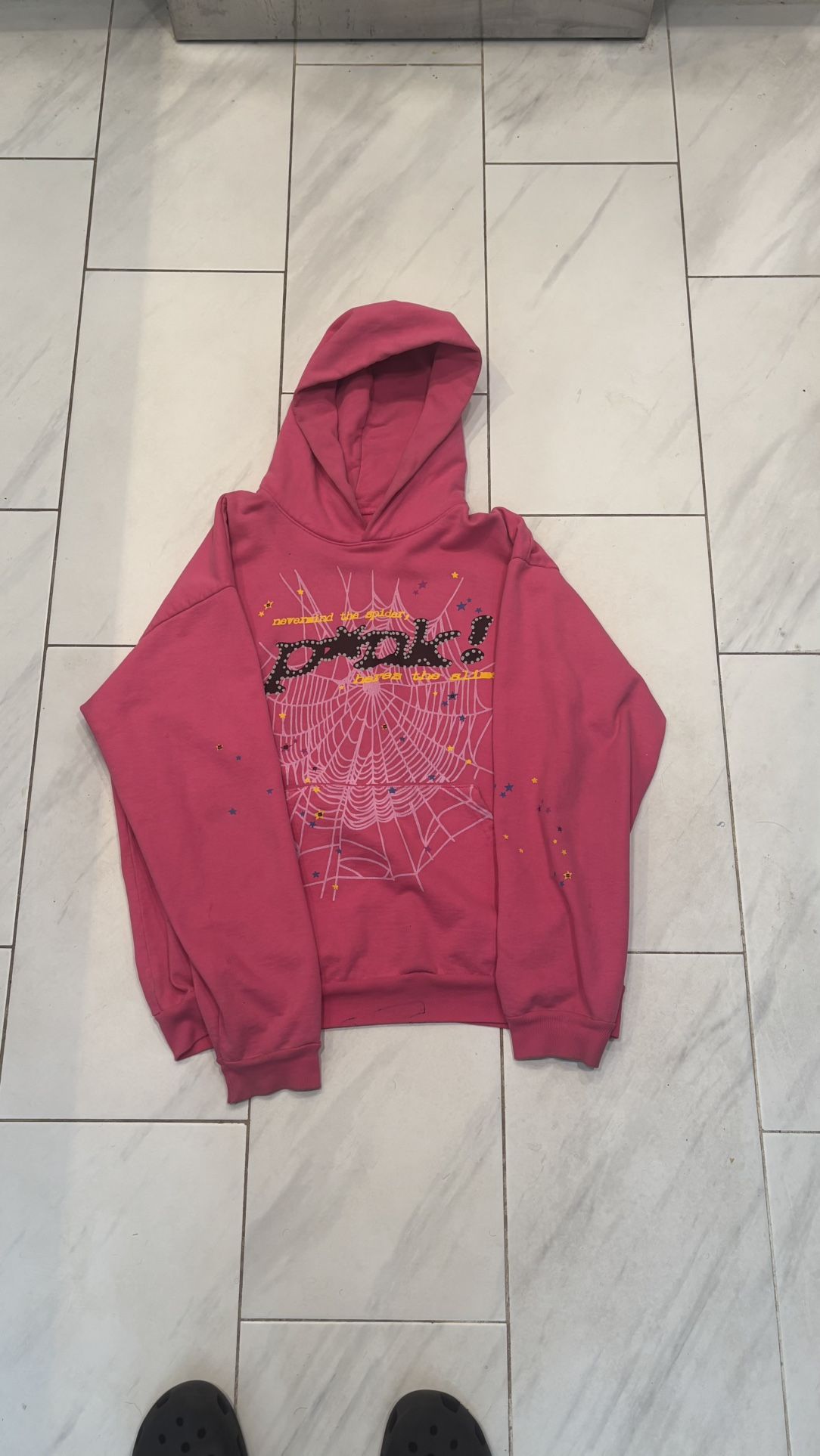 Spider hoodie pink