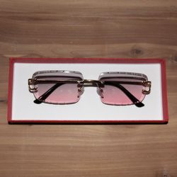 Cartier Sunglasses Magenta Tinted Lenses
