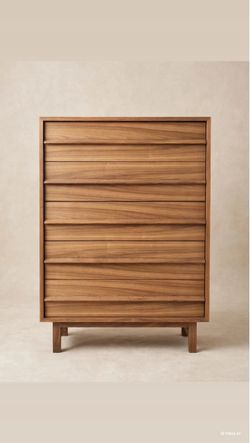 Solid Wood Tall Dresser with 5 Drawers