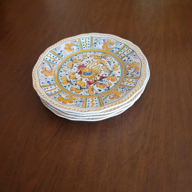 Set of Beautiful Le Cadeaux Melamine Yellow Rooster Dinner Plate
Farmhouse 11”.
Perfect shape, like new. See the photos.
Weight of 4 plates is 4.5lb