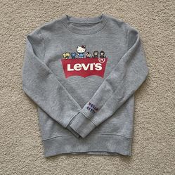 Levi’s x Hello Kitty Sweatshirt | Girls Size Small | Gray