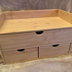 3 Drawer Bamboo Desk Organizer