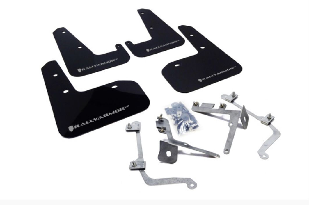 2011-14 Subaru STI & WRX Sedan Black UR Mud Flap Silver Logo