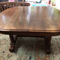 Antique French Dining Table , Solid Walnut.h