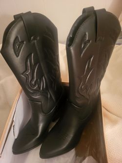 Women's Quilted Vinyl Western Cowboy Cowgirl Boots - Sz. 7 - New