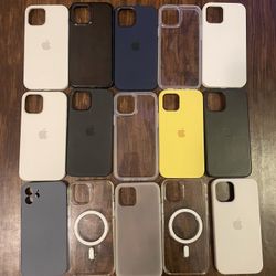 IPHONE 12 Cases Silicone Leather Clear Magsafe