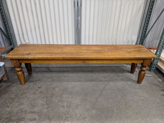 Rustic Wood Bench with Turned Legs