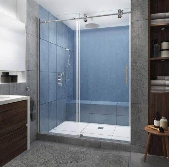Aston
Langham XL 60 in. - 64 in. x 80 in. Frameless Sliding Shower Door w/ StarCast Clear Glass in Polished Chrome Right Hand