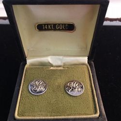Antique 14k PGA monogrammed earrings