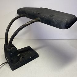 Vintage 1940s Industrial Dazor Model 1000 Double Goose neck Floating Desk Lamp
