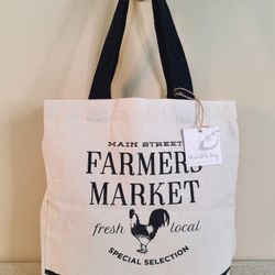 FARMERS MARKET Canvas Shopping Tote Bag Reusable