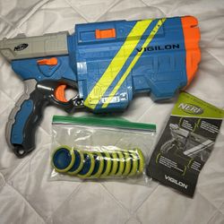Nerf Vortex VTX Vigilon blaster and 10 foam discs