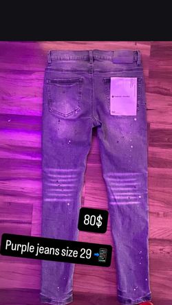 Grey purple jeans
