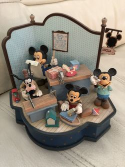 Disney Mickey workshop music box. Hand painted. Very Rare