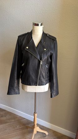 Like New: Black Leather Lucky Jacket 