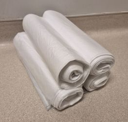100 Pack White Trash Bags 40-46 Gallon 48"x40" - 4 Rolls of 25 - Can Liners