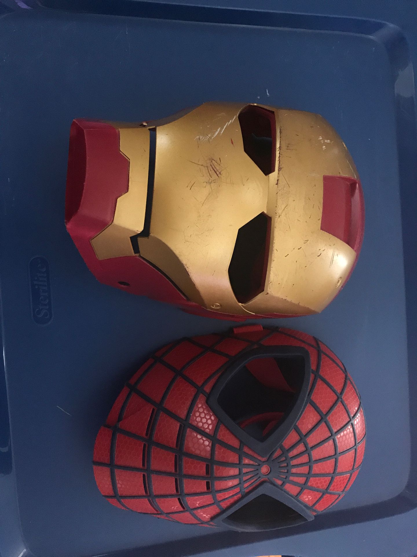 Iron man and spider man masks
