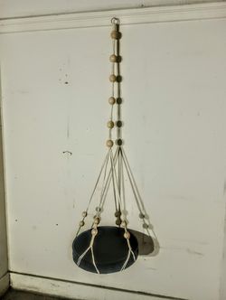 Macrame Plant Hanger with Wooden Beads