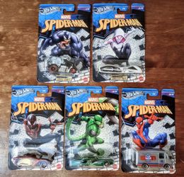 Hot Wheels Spider-Man silver series complete set