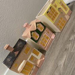 Hand painted ceramic cookie jar set