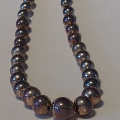 Woman's Bead Necklace-Sterling Silver .925